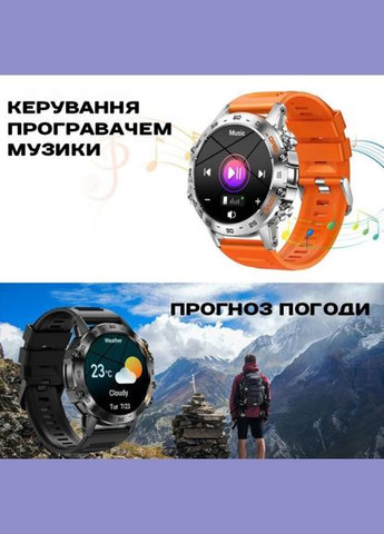 Чоловічий розумний смарт-годинник водонепроникний K52 2ремішки годинник чоловічий класичний із тонометром UWatch (341316279)