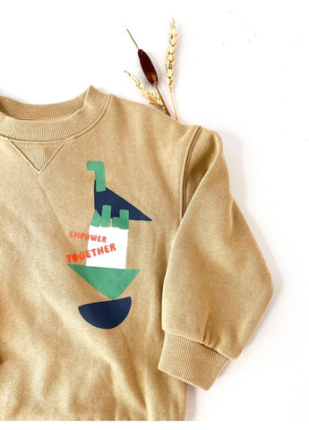 Кофта світшот 104 см коричневий артикул Л741 H&M (316055738)