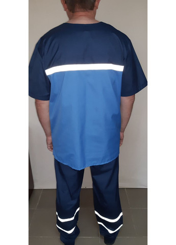 Синій демісезонний чоловічий костюм швидкої допомоги а-1 котон короткий рукав сині штани 50, синій No Brand