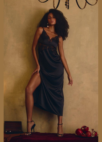 Нічна сорочка із сатину Anabel Arto 8183-6083 black (345081080)