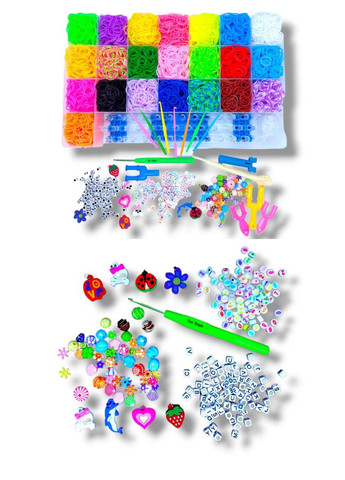 Набір для плетіння браслетів із гумок із гачком Fashion set 9000 шт. з аксесуарами EU LOOM BANDS (301593694)