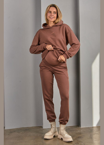 Спортивные штаны - джогеры для беременных кофейного цвета тринитка Юла мама (302648587)