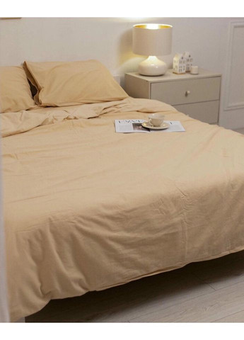 Постельное белье двуспальное Home Байка 20665 180х215 см песочное DUSHKA (327791560)