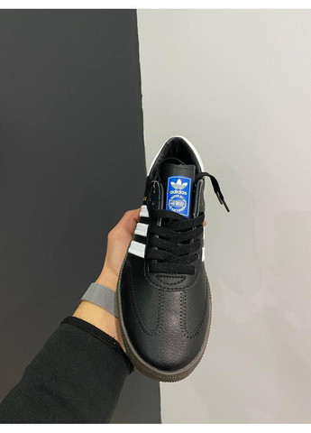 Чорні Осінні кросівки чоловічі adidas samba black gum адідас самба No Brand