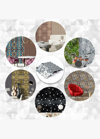 Самоклеящаяся алюминиевая плитка ромбы серебро 300х300х3мм SW-00001933 No Brand (316051121)