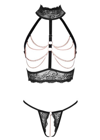 Комплект открытый лиф с декоративными цепочками и трусики с доступом,, Abierta Fina (347313680)
