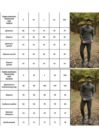 Термобілизна чоловіча "Thermo hot" хакі / Комплект термобілизни на флісі для спорту та активного відпочинку Intruder (365957275)