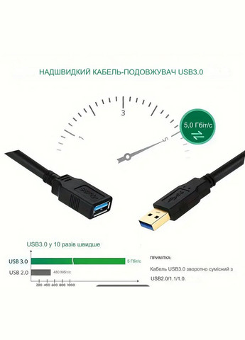 Скоростной синхронизирующий кабель USB 3.0 XD-314 No Brand (326800864)