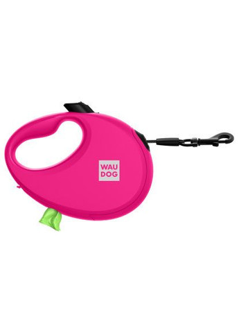 Повідок для собак R-leash з контейнером для пакетів L до 40 кг 5 м рожевий (26297) WAUDOG R-leash з контейнером для пакетів L до 40 кг 5 м р (366496715)