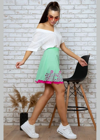 Мятная кэжуал однотонная юбка Seventeen а-силуэта (трапеция)