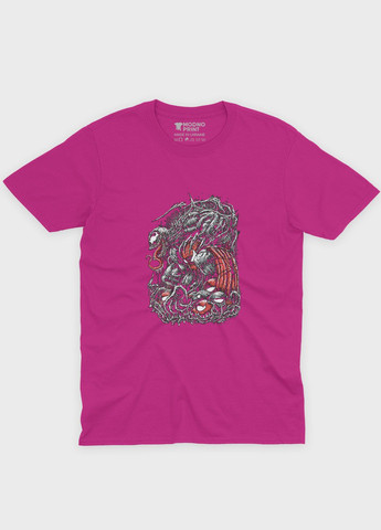 Розовая демисезонная футболка для девочки с принтом супервора - веном (ts001-1-fuxj-006-013-029-g) Modno