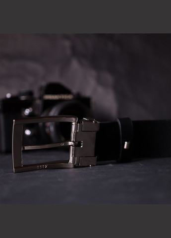 Мужской ремень кожаный брючный 11675 Черный Grande Pelle (302972333)