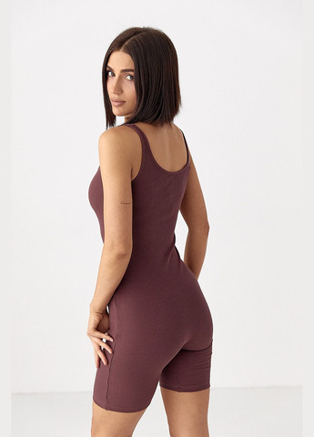 Спортивный комбинезон в рубчик - черный Lurex коричневый спортивный трикотаж