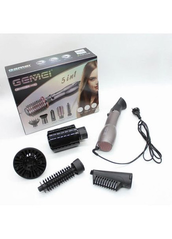 Фен-щітка GM-4858 з обертовою насадкою 5в1 1000 Вт Сірий Gemei (372506410)