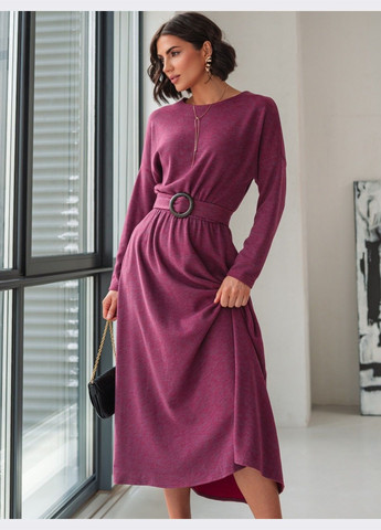 Бордова кежуал бордова меланжева сукня довжини міді Dressa меланжева