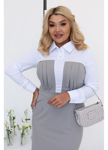 Сіра ділова, кежуал жіноча сукня вишукана Style Point однотонна