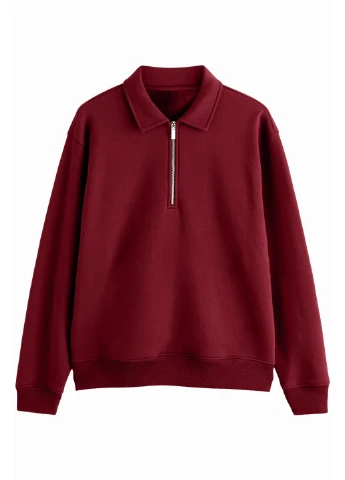 Бордовый свитшот - поло на молнии женский bordo Taboo clothing company (391917865)