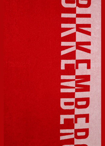Dirk Bikkembergs красно-белое хлопковое полотенце с логотипом красный производство - Италия