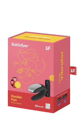 Вібратор для пар з фірмовим пультом керування Double Fun, чорний Satisfyer (303891969)