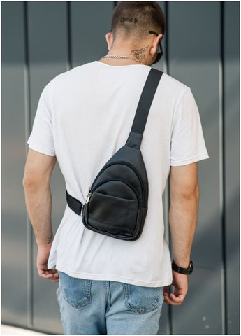 Сумка чоловіча через плече слінг із екошкіри Brooklyn 29SH Чорний Sambag (302008278)