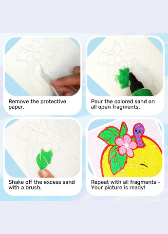 Детский набор для творчества Картина из песка Sand Art 12 в 1 12 в 1 Картина из песка Alexes (326745906)