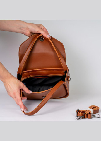 Сумка женская Кросс боди функциональная коричневая из экокожи NIUNIU (340239627)