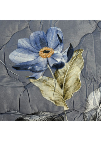 Одеяло холлофайбер евро 200х210 сине-голубое Цветы осень/зима/весна KL208 Ananasko (351907212)