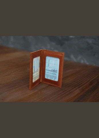 Кожаная обложка на две карты, натуральная Винтажная кожа, цвет Коньяк Berty (299397054)