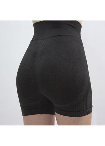 Женские спортивные шорты с пуш-ап эффектом, чёрные, бесшовные, высокая посадка, р. S–XL No Brand BO-603 (363968238)