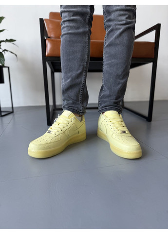 Цветные демисезонные кроссовки мужские nike air force x drace nocta yellow найк аир форс 1 премиум No Brand