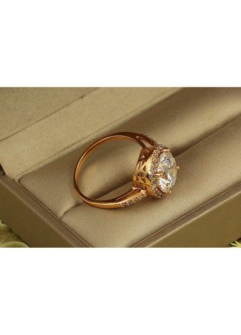 Каблучка великий камінь в колі дрібних фіанітів р золотисте love-shopping Xuping Jewelry (354661902)