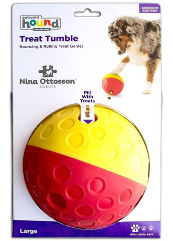 Игрушка для собак Нина Оттоссон Трит Тамбл большой мяч для лакомств Красно-желтый (no67327) Outward Hound (315517640)