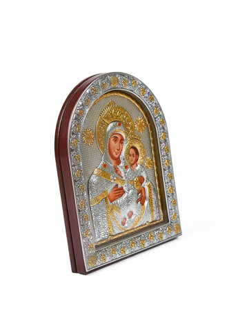 Вифлеємська Ікона Божої Матері 12х15,5см під склом аркової форми в шкірі Silver Axion (265446280)