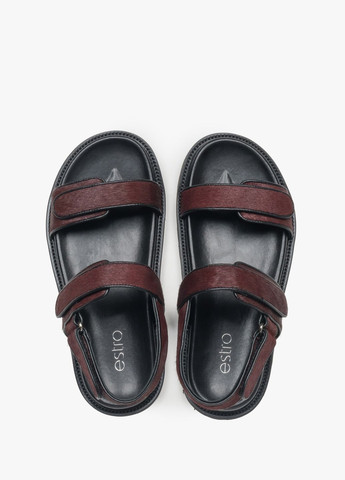 Сандалі, колір бордовий Estro (341680765)