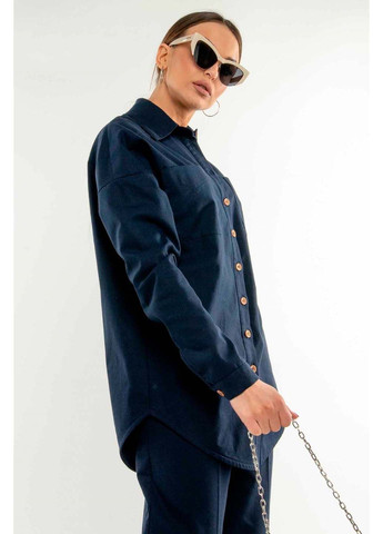 Темно-синяя повседневный рубашка Ри Мари