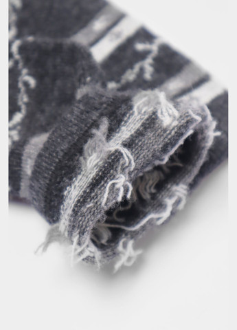 Носки детские теплые темно-серого цвета с принтом Let's Shop (305296672)