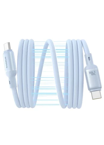 Дата кабель Type-C to Type-C 240W магнитный жидкий силикон 1 м Galaxy Blue No Brand (402843908)