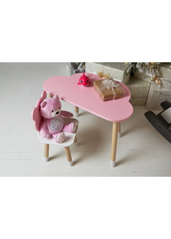 Столик детский со стульчиком Облачко/Мишка 46x70x40 см Розово-белый (2184815579) No Brand (371687231)
