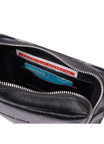 Сумка бананка прямоугольного формата из качественной натуральной кожи 22576 Черный Grande Pelle (331907145)