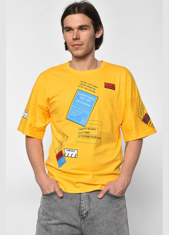 Жовта футболка чоловіча напівбатальна жовтого кольору Let's Shop