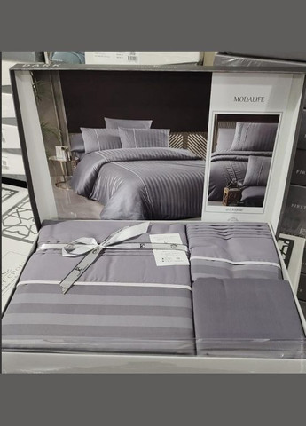 Постельное белье сатин Dark Deluxe Modalife quicksilver евро First Choice (288045030)