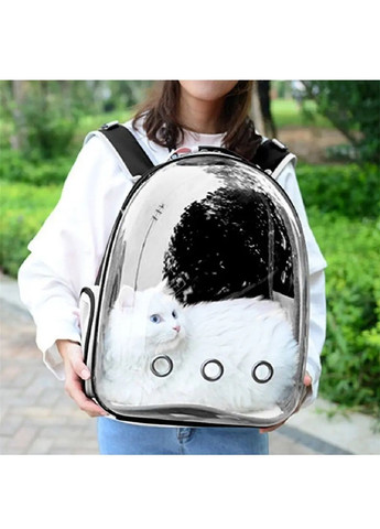 Рюкзак сумка переноска водонепроницаемая для животных кошек собак с прозрачной стенкой 42х32х28 см (477157-Prob) Черный Unbranded (295012497)