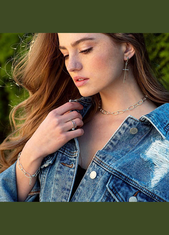 Срібні сережки Хрести 122591 Oniks (266133291)