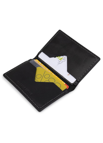 Картхолдер шкіряний для візиток 4 відділення універсальний чорний (sku_11397) No Brand (330012868)