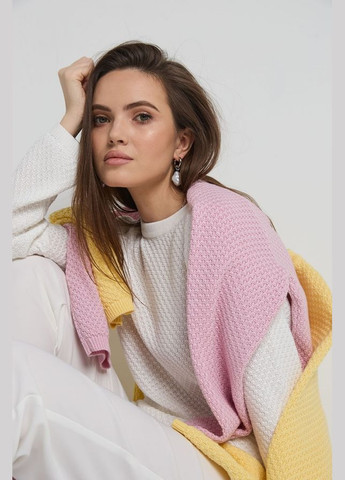 Білий демісезонний жіночий джемпер з ніжним візерунком із натуральної пряжі (2731) Triko Bakh