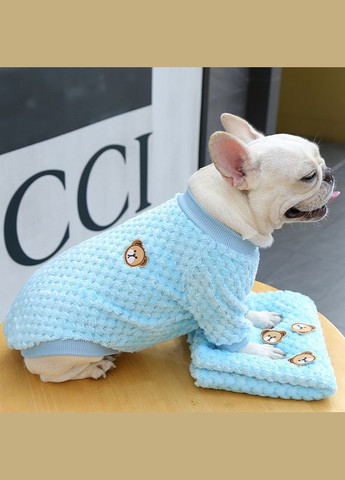 Вязаный махровый свитер для котов и кошек Pet Style "Мишка" Голубой M No Brand - (323233734)