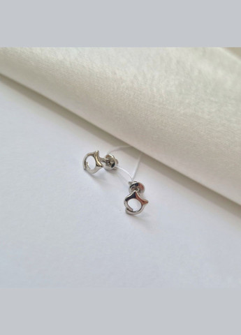 Серебряные сережки гвоздики на закрутках без камней Котики серебро 925 пробы Родированное 82822 0.91г No Brand (334012761)