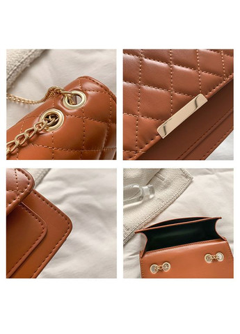 Женская классическая сумка 1613 стеганая кросс-боди через плечо бежевая No Brand (303323092)