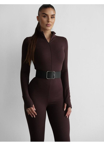 Комбінезон No Brand комбінезон-брюки однотонний коричневий кежуал, повсякденний біфлекс