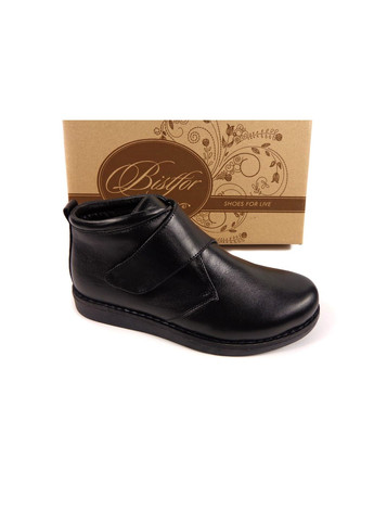 Черные осенние кожаные демисезонные ботинки унисекс тм, бистфор, украина Bistfor